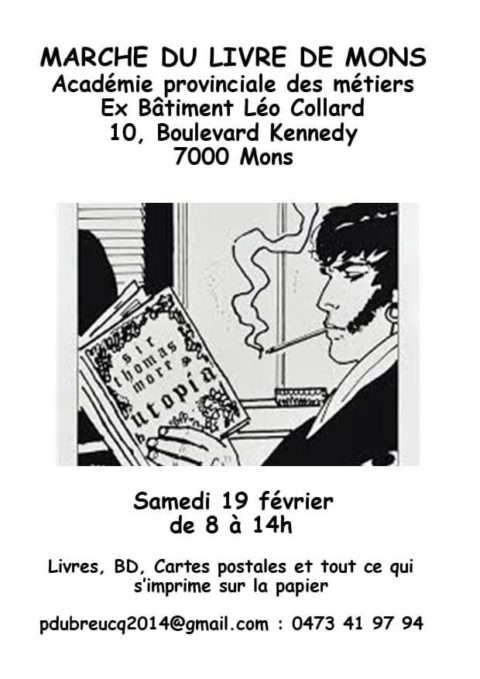 Marché du livre de Mons samedi 19 février 2022 à L'Academie des Métiers